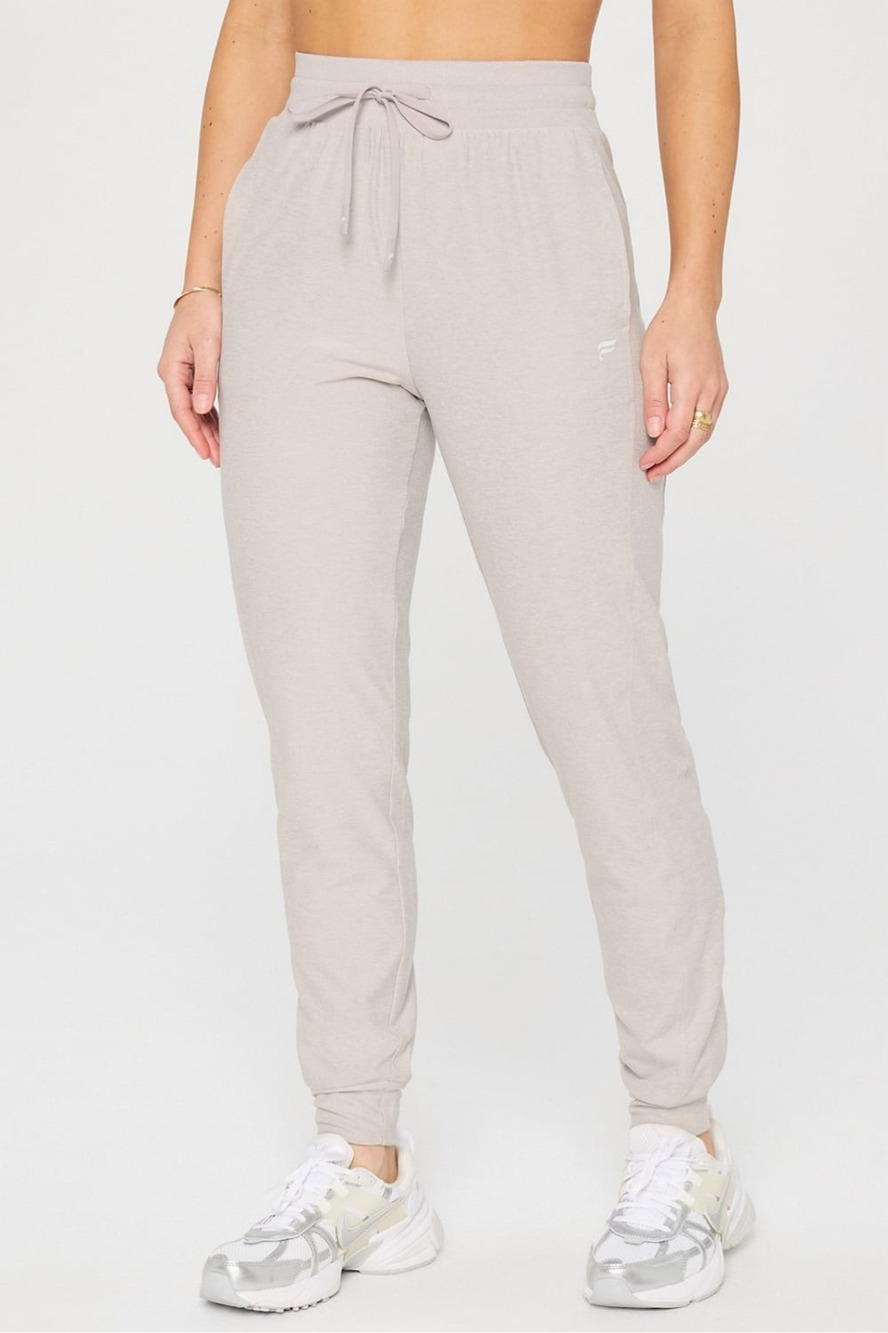 FABLETICS CLOUD Jersey Joggers WOMEN Sz XL (12/14) Light Sand Heather NWT
